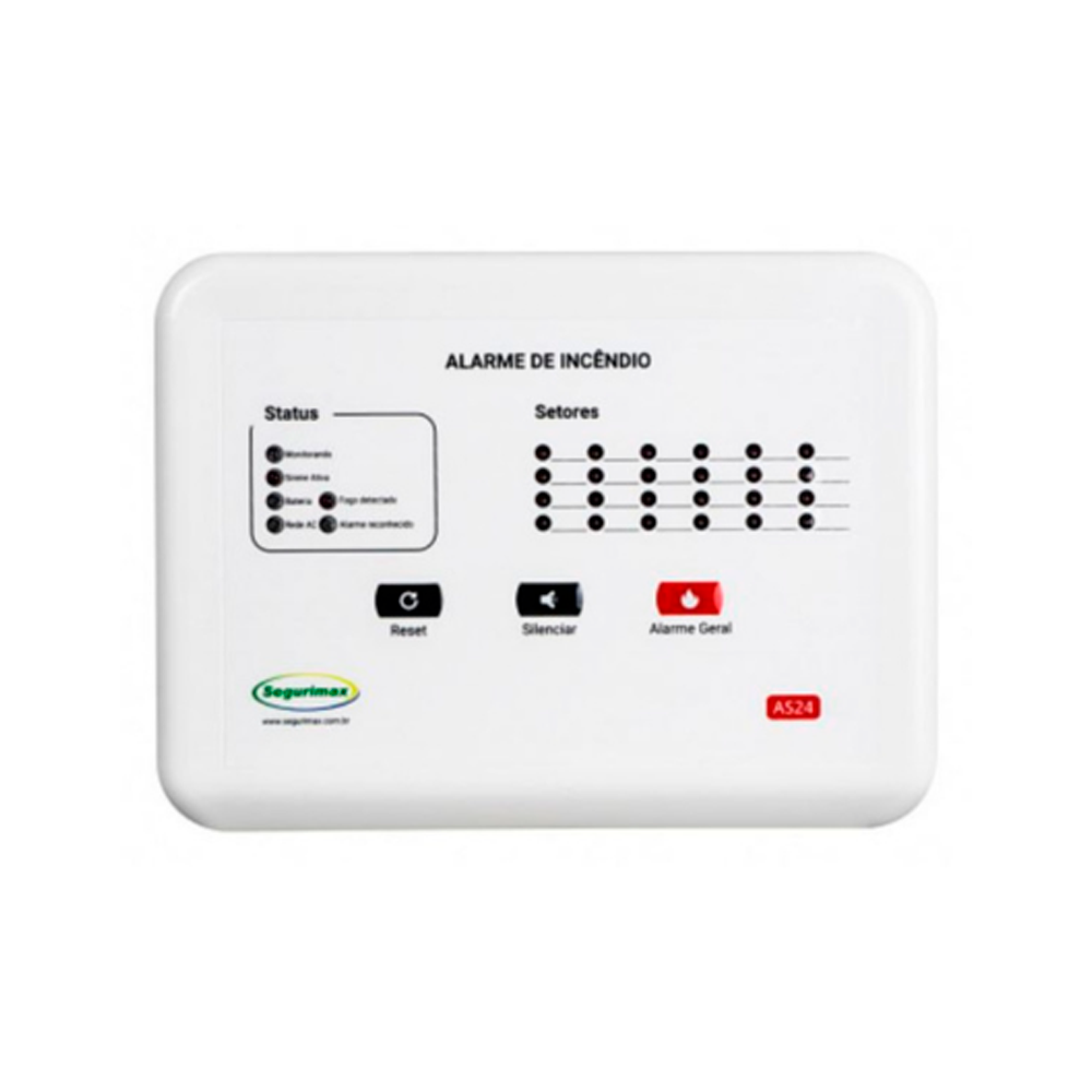 Central de Alarma Incendio 12V Conv. 24z con Batería SEGURIMAX