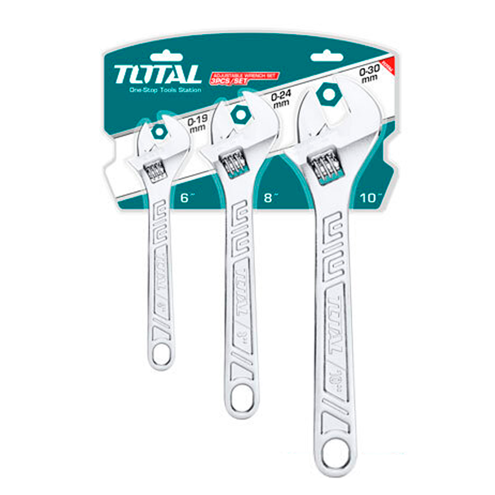 JUEGO DE LLAVES AJUSTABLES 6+8+10PULG. (3 PZS) - TOTAL