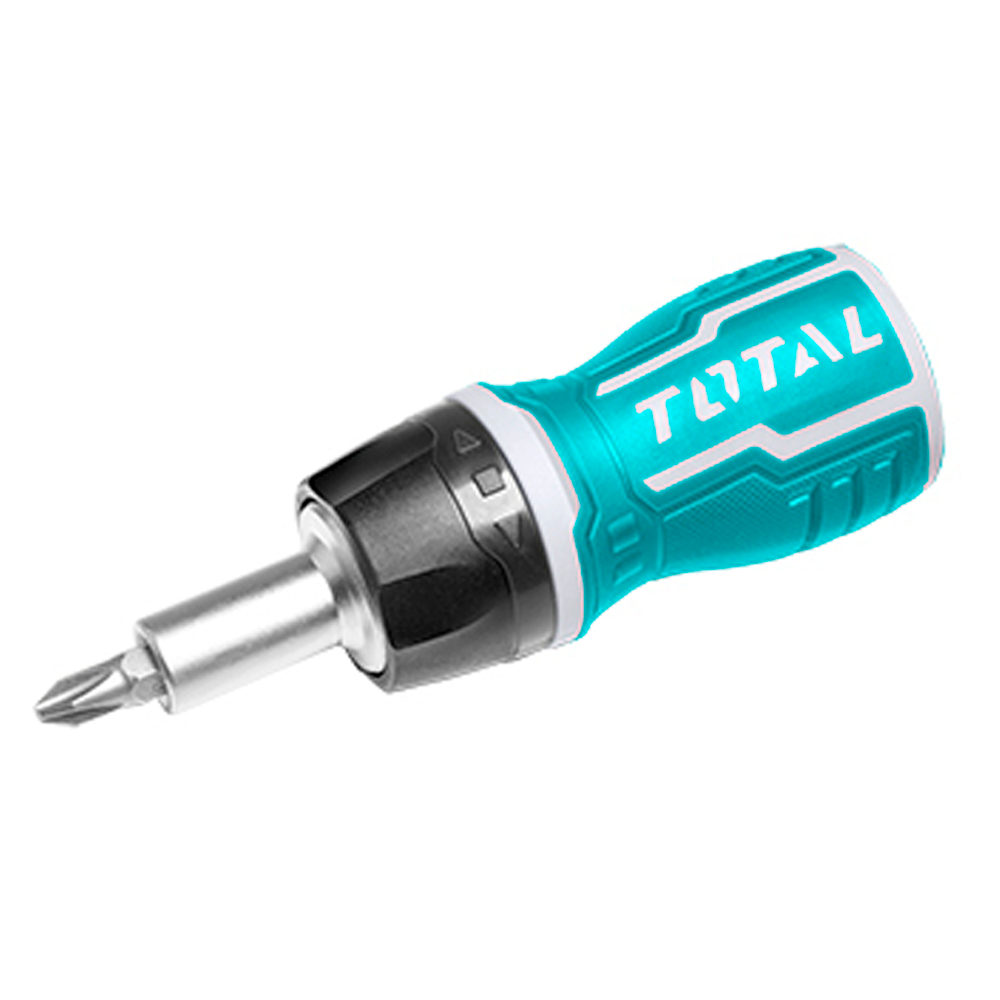 DESTORNILLADOR PUNTA INTERCAMBIABLE (8 EN 1) CON CARRACA - CRV - TOTAL