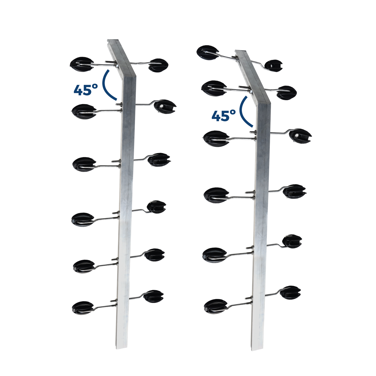 Varilla Tubular Prime 25mm 45º/1 con 12 aisladores Rienda + Gancho